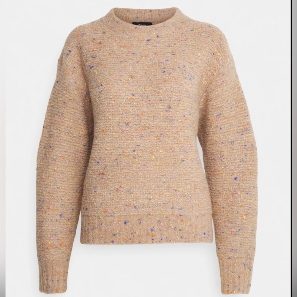 Theory Beige Crewneck Sweater with Confetti speckles Sz. P